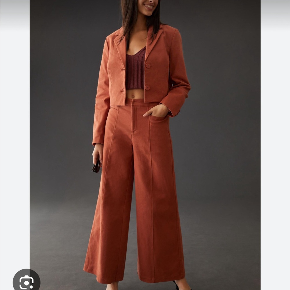 NWT: Anthro Flat White Wide Leg pants / size Large